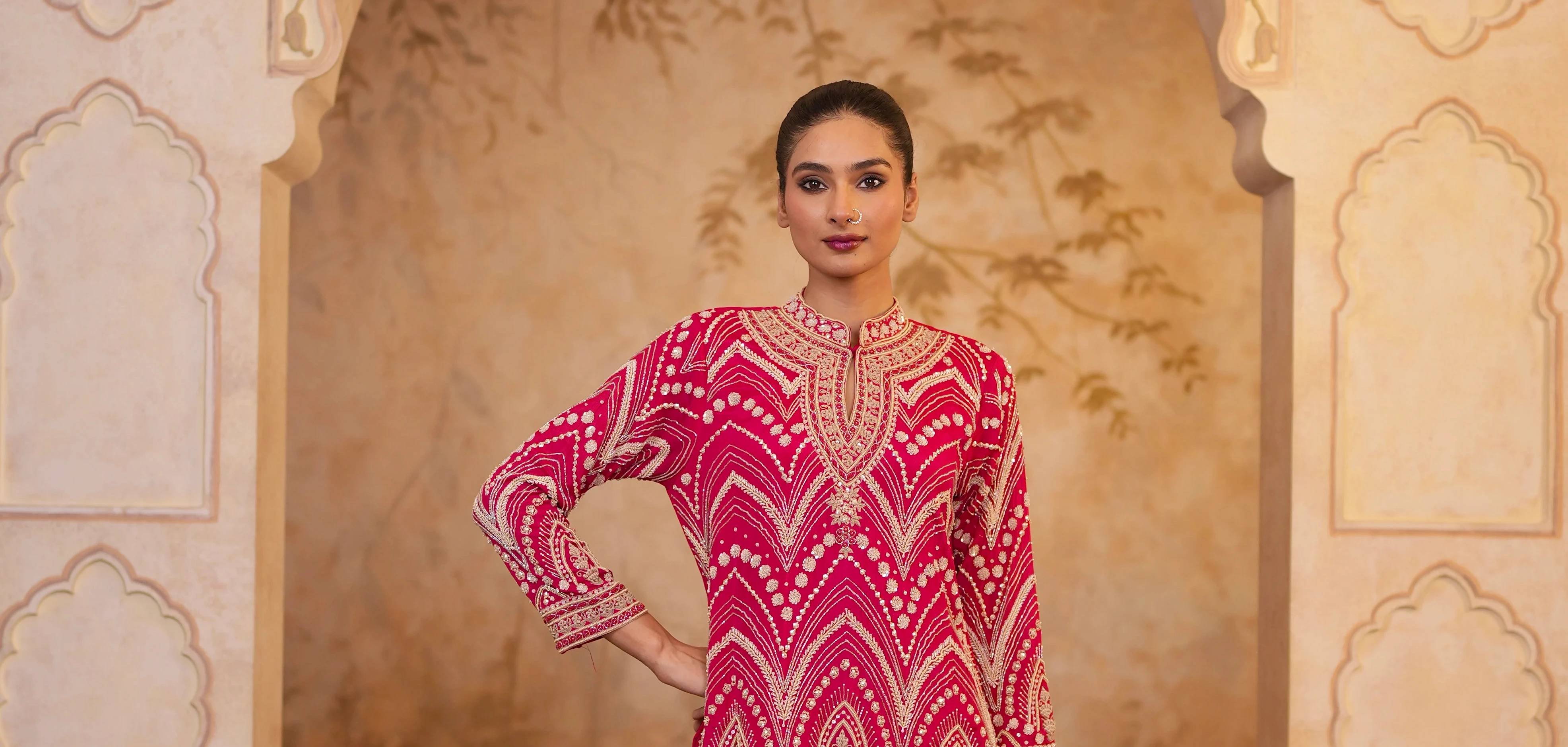 Rani Pink Heavy Sharara Suit