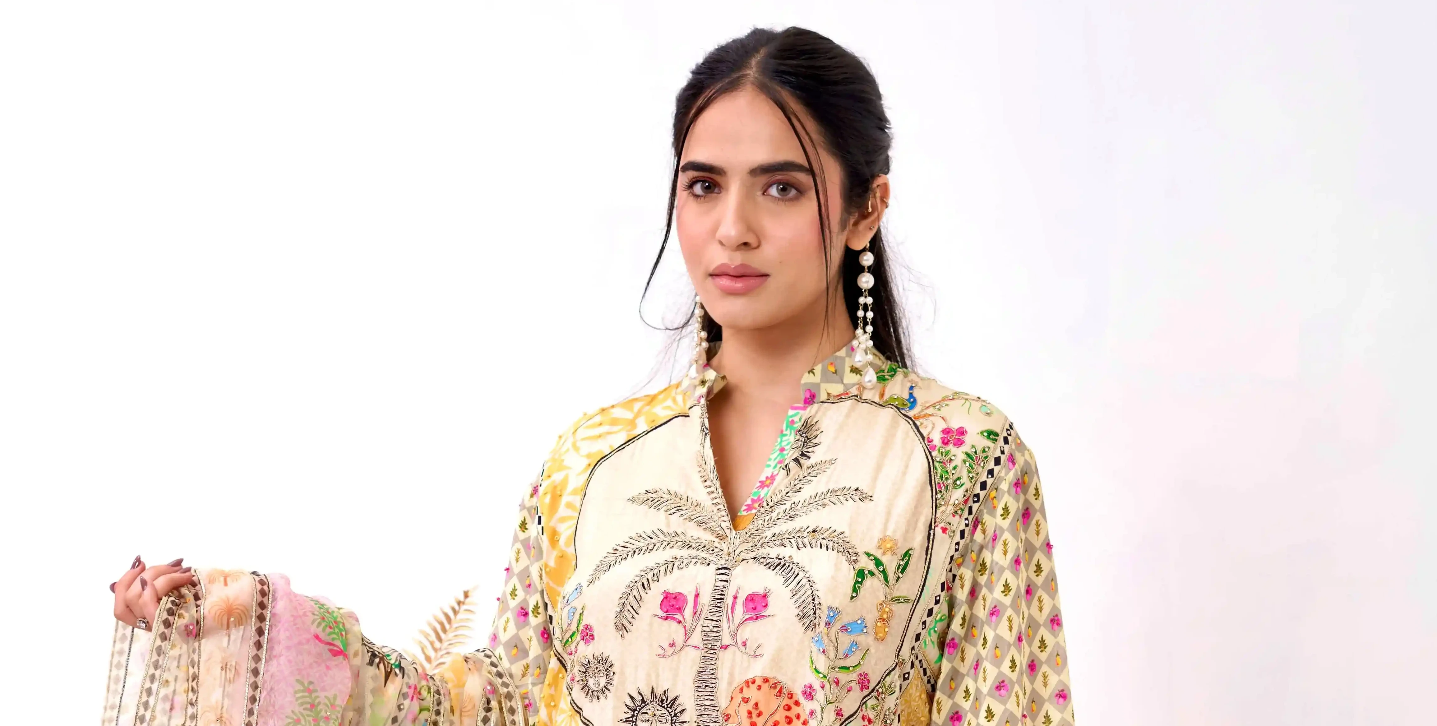 Ivory Printed Farshi Salwar Suit